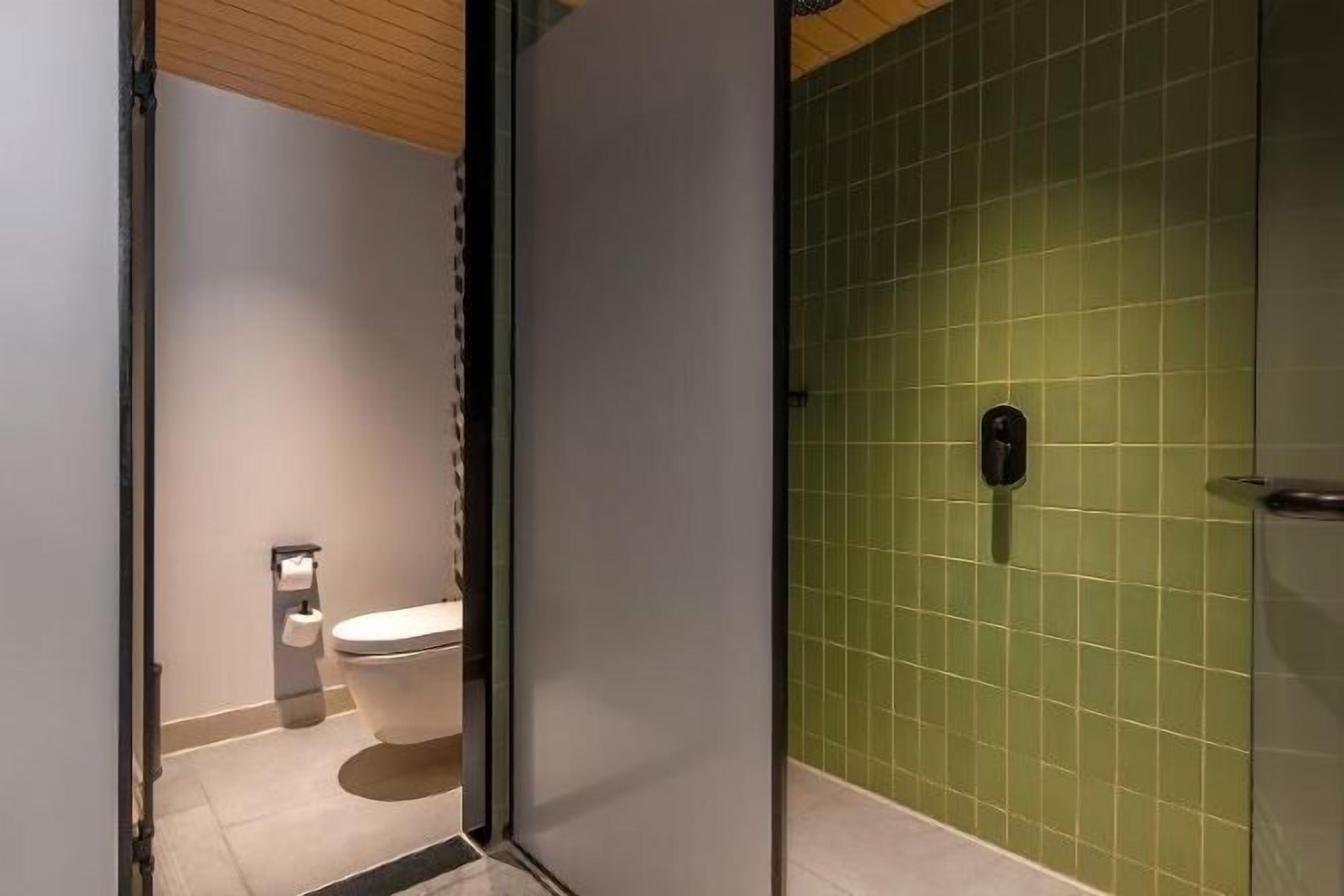 Bathroom | Hair dryer, bathrobes, slippers, soap