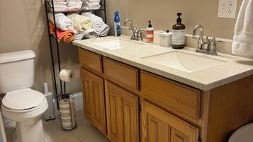 Shower, towels, soap