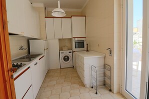 Fridge, oven, stovetop, highchair
