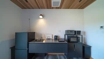 Fridge, microwave, toaster, rice cooker