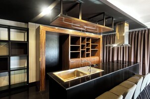 Villa, 2 Bedrooms | Private kitchen | Fridge, microwave, electric kettle