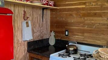 Fridge, oven, stovetop, electric kettle