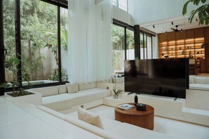 TV de tela plana 55 polegadas com canais digitais, TV LED, Netflix