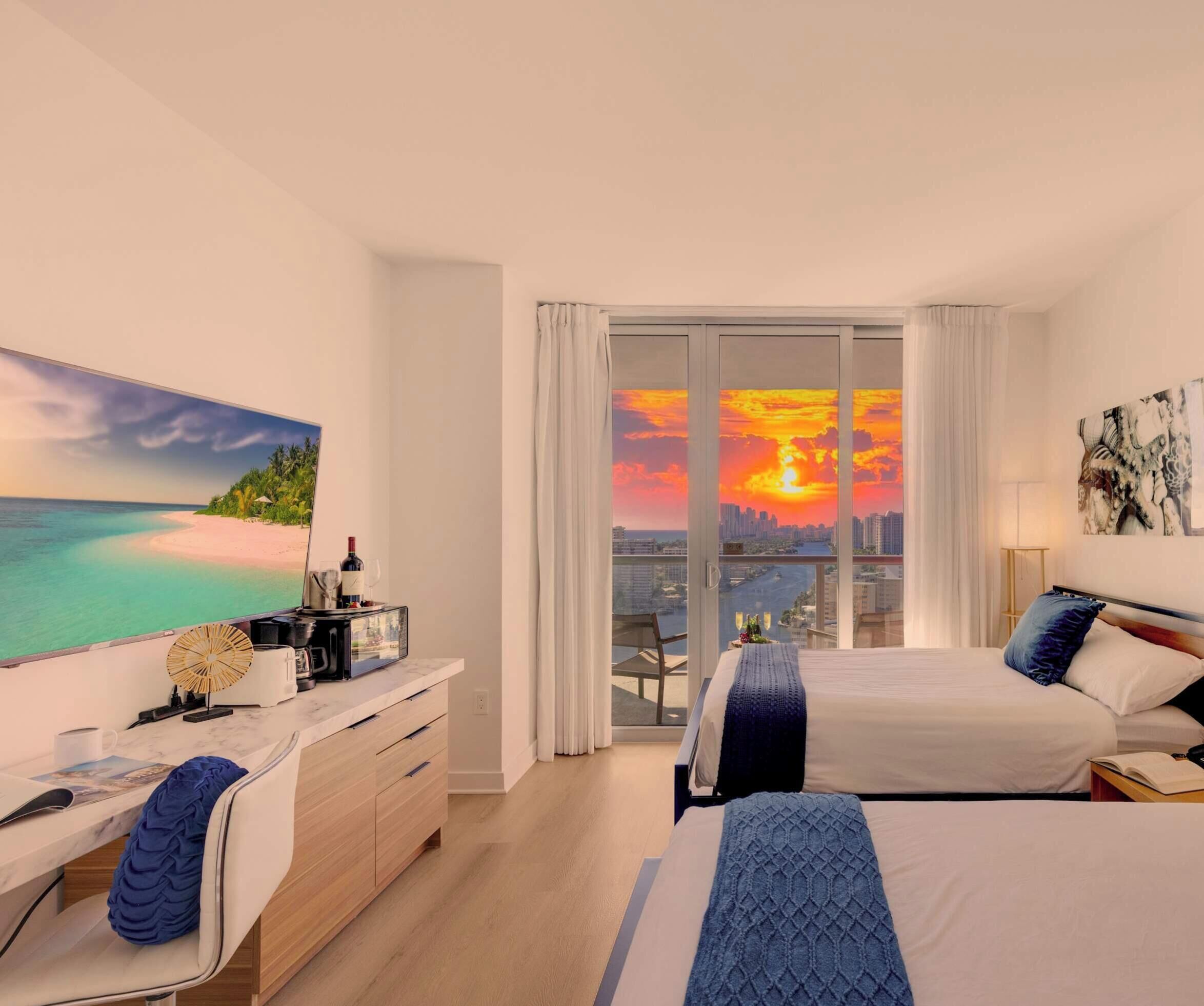 Desk, iron/ironing board, travel crib, WiFi
