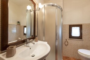 Shower, hair dryer, bidet, shampoo