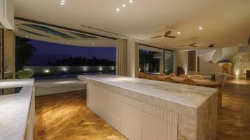 Luxury Villa, Pool View | Living area