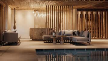 Sauna, hot tub, steam room, body treatments, aromatherapy