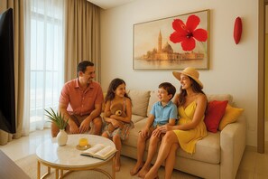 Deluxe-Apartment, 2 Schlafzimmer, Stadtblick | Verdunkelungsvorhänge, Bügeleisen/Bügelbrett, kostenloses WLAN