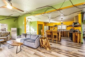 TV, fireplace, video games, offices