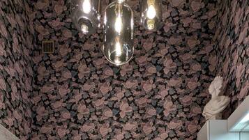 Ducha, secador de pelo, toallas y jabón