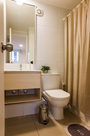 Dusche, Haartrockner, Handtücher