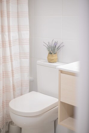 Dusche, Haartrockner, Handtücher