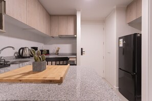 Fridge, microwave, oven, stovetop - Your Urban Oasis 1BR in Downtown Santiago (Santiago)