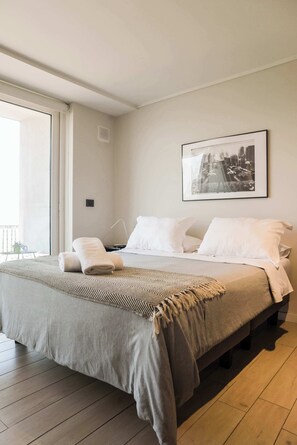 Desk, iron/ironing board, WiFi, bed sheets - Sleek Urban Flat | Steps from Costanera Center (Santiago)