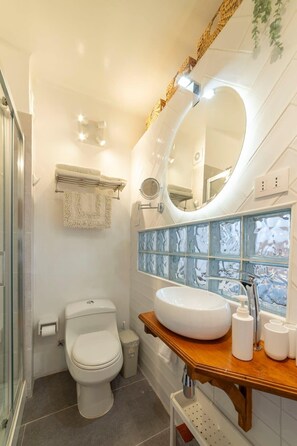 シャワー、ヘアドライヤー、タオル