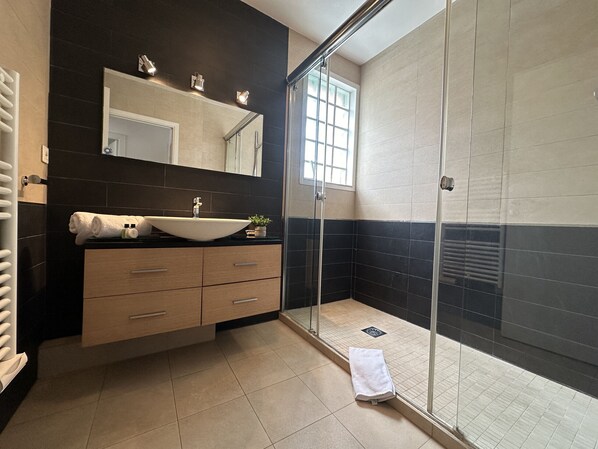 Shower, hair dryer