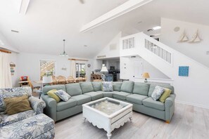 TV, fireplace - Private Semi-Oceanfront Retreat with Pool & Spa (Corolla)