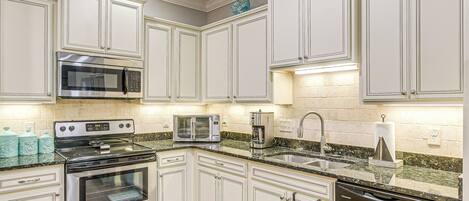 Microwave, oven, stovetop, dishwasher