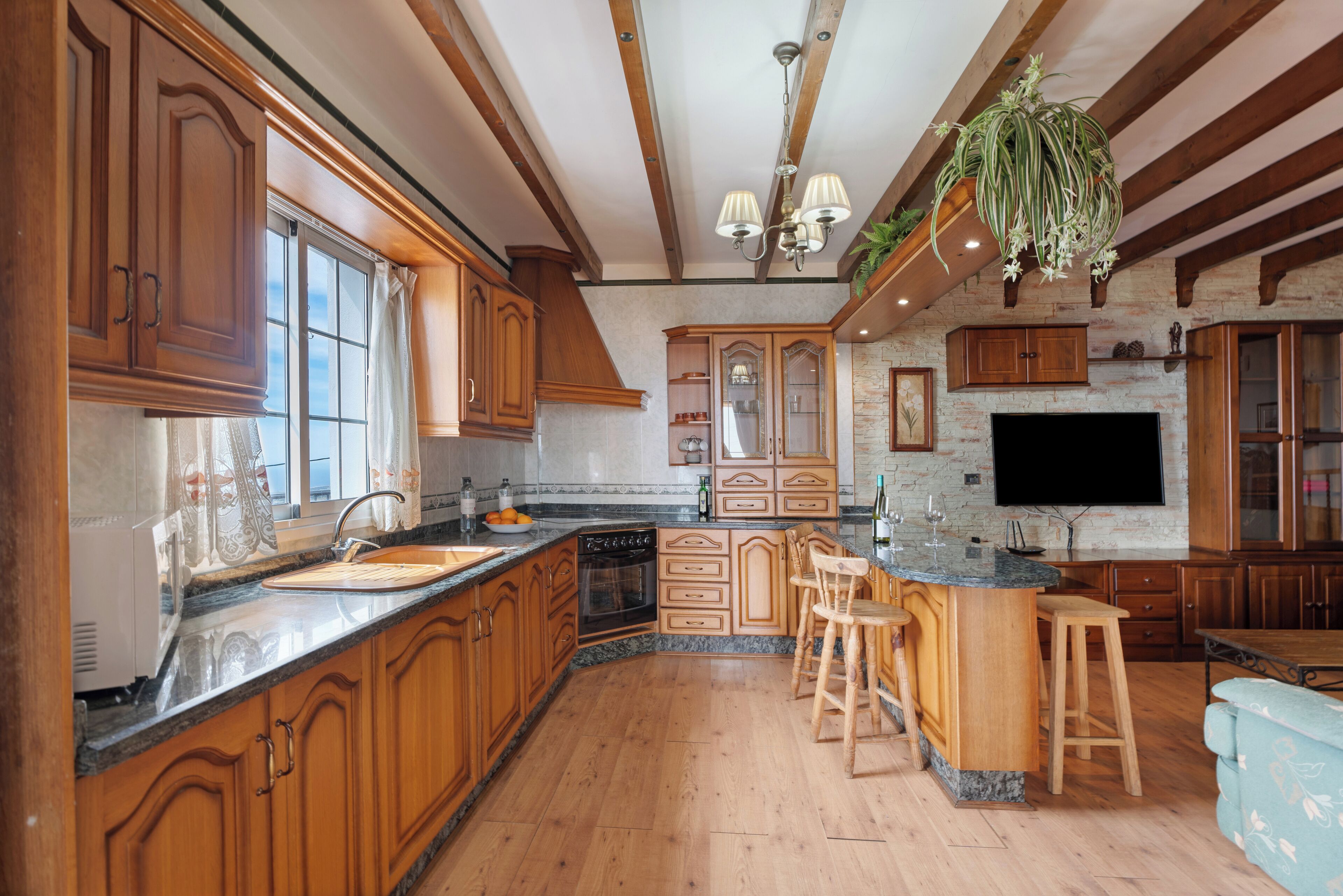 Fridge, microwave, oven, electric kettle