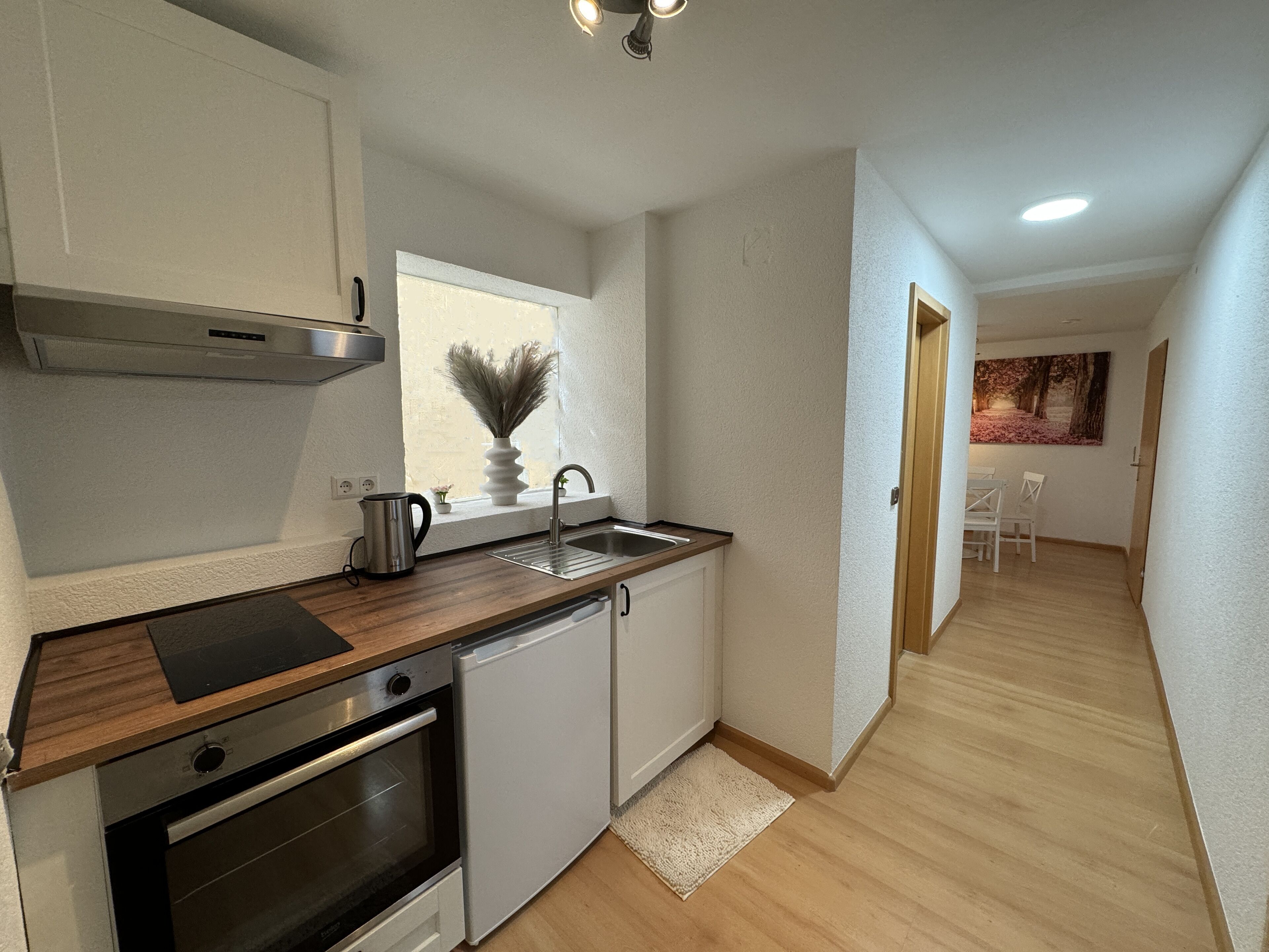 Réfrigérateur, four, plaque de cuisson, cafetière/bouilloire