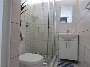 Apartment, 2 Bedrooms, Smoking, Mountain View | Bathroom shower - Beautiful Seafront Strand Apartment (Cape Town)