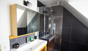 Shower, hair dryer