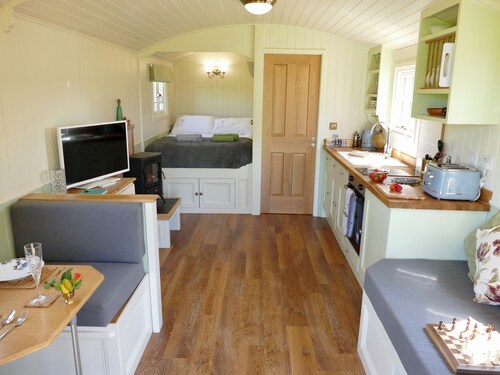 Romantic Shepherd's Hut with hot tub. Ultimate Dark Skies experience.
