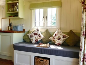 Interior - Romantic Shepherd's Hut with hot tub. Ultimate Dark Skies experience. (Llandeilo)