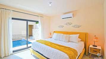 Departamento Confort, 2 habitaciones, vista a la alberca | 2 habitaciones, tabla de planchar con plancha y wifi gratis
