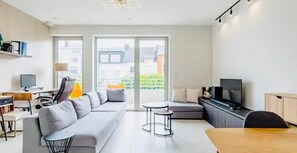 Apartment, Courtyard View | Living area | Flat-screen TV - New 2 bedrooms in Luxembourg (Luxembourg City)
