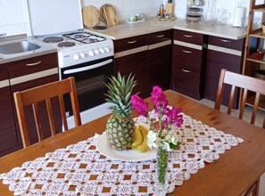 Fridge, oven, stovetop, dishwasher