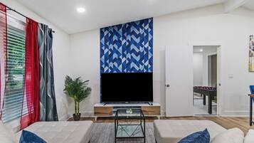 Smart TV, video games, foosball