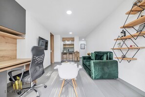 Living area - Acogedor apt con terraza tranquila/BBQ - Mónica 202 (Medellin)