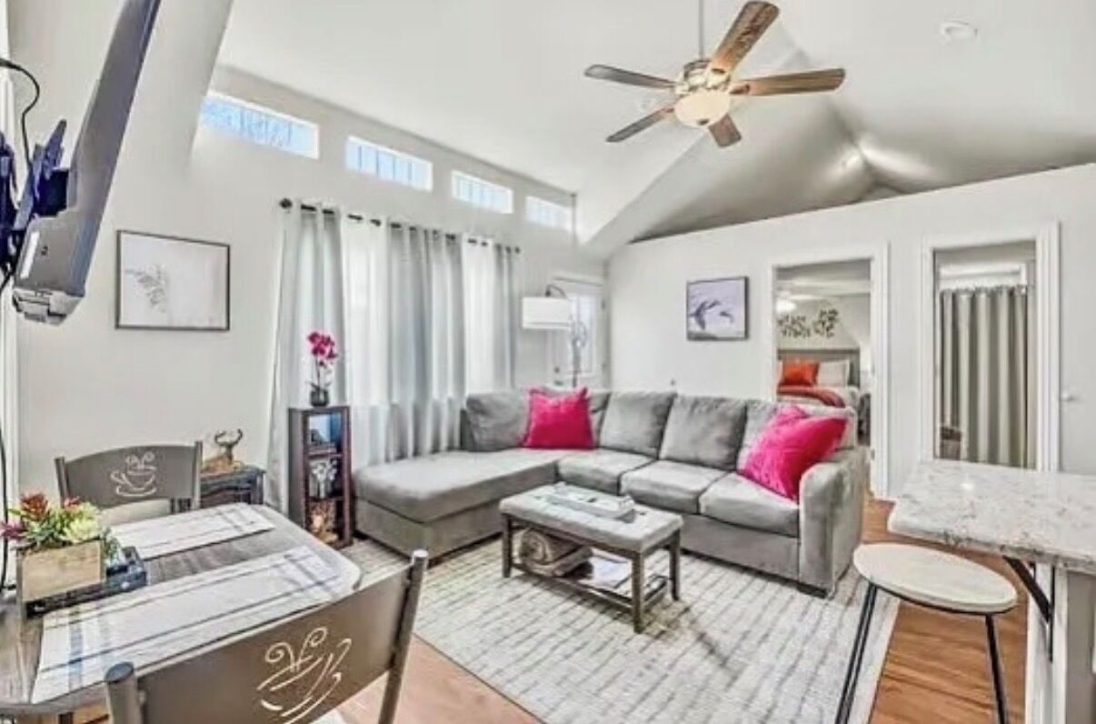 智能電視、壁爐、DVD 播放機、書籍