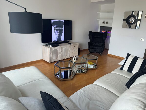 スマートテレビ、暖炉、書庫、ビデオライブラリ