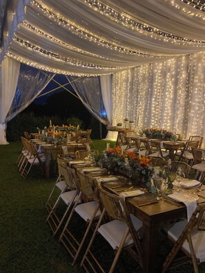 Outdoor banquet area