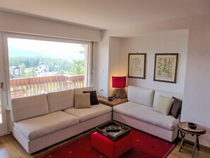 Een televisie, een open haard en een dvd-speler