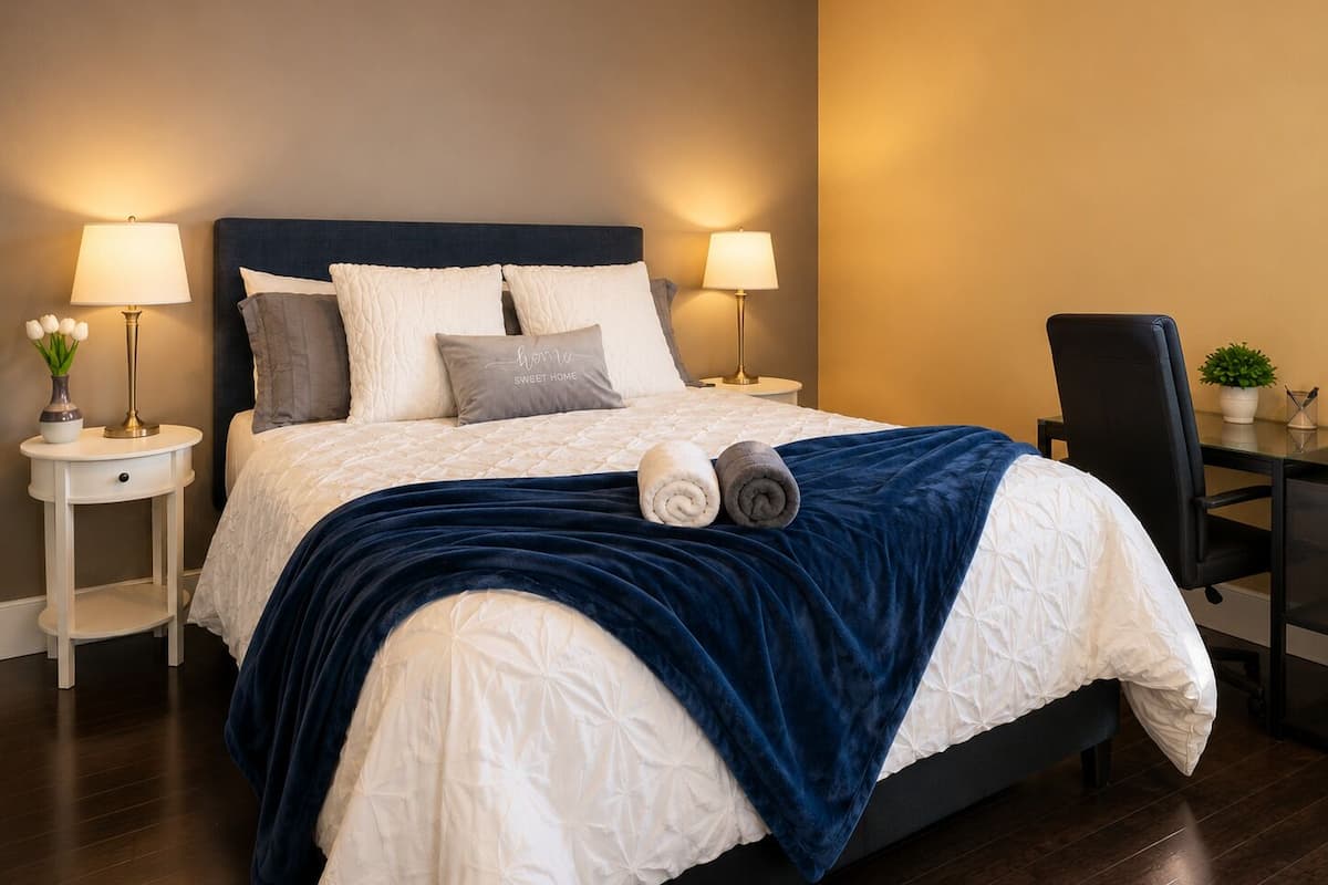غرفة سوبيريور مزدوجة - سرير مزدوج (Tuscany Room) | ستائر تعتيم وواي فاي مجانًا وملاءات أسرّة