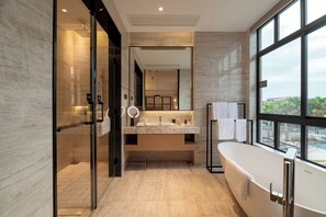 Superior Double Room | Bathroom | Hair dryer, slippers - Lujiang Mega Hotel (Xiamen)