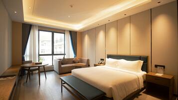 Double Room, Pool View | Premium bedding, minibar, in-room safe, desk