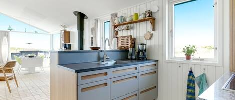 Fridge, oven, dishwasher, highchair