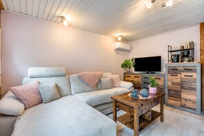 TV - Holiday Home 'Häuschen Grau' with Private Garden and Wi-Fi (Scheibenberg)