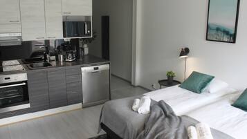 Estudio estándar, balcón | Cocina privada