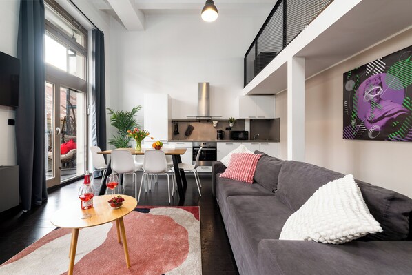 Interior - Two-level Loft with balcony and parking (Prague)