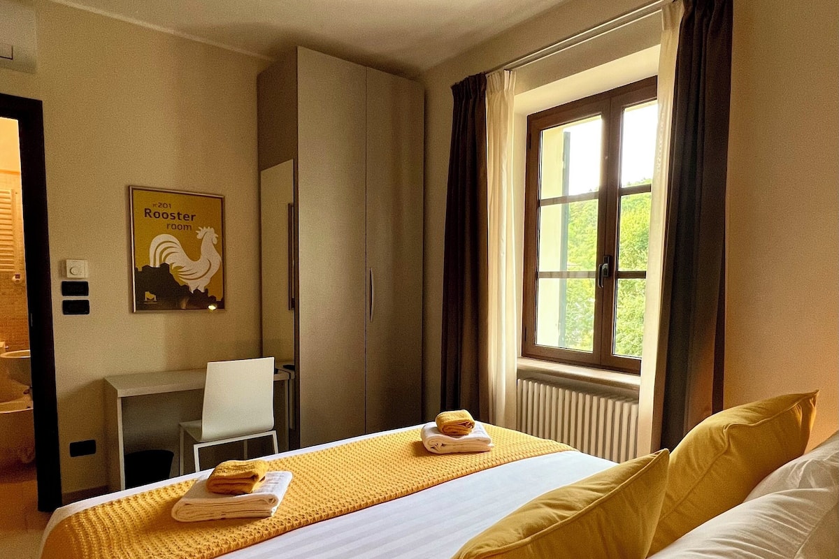 Chambre Double ou avec lits jumeaux, vue jardin | Bureau, espace de travail pour ordinateur portable, Wi-Fi gratuit