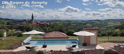 GITE ALL
 COMFORT NEAR MILLAU / ROQUEFORT PANORAMIC VIEW HEATED SWIMMING POOL