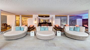 Sauna, steam room, body treatments, sports massages, body wraps