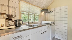 Fridge, coffee/tea maker, electric kettle, high chair