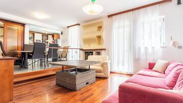 Villa, 4 Bedrooms, Sea View | Living area | Flat-screen TV, fireplace, DVD player