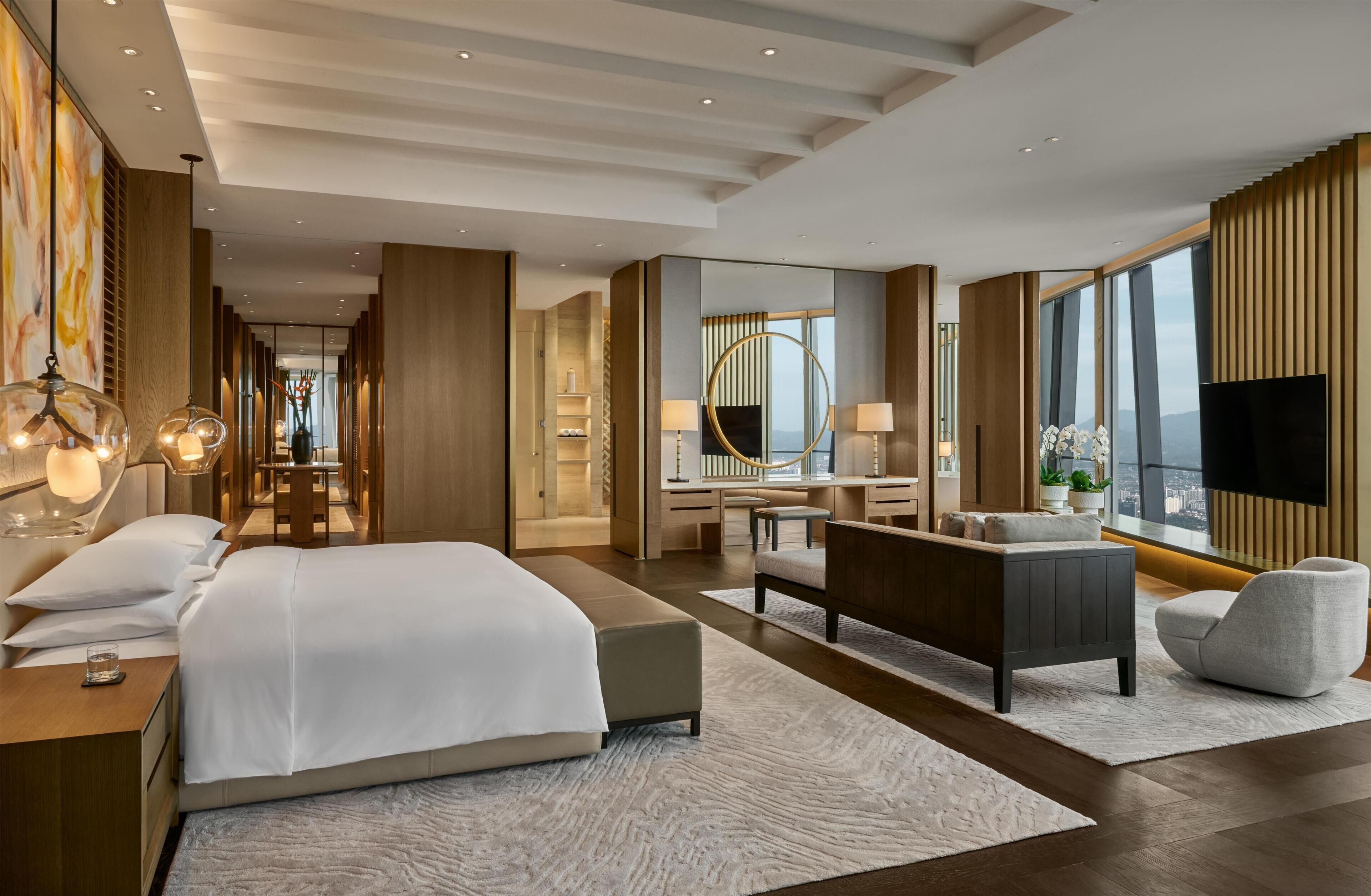 Premium bedding, free minibar items, in-room safe, desk